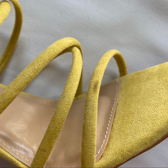 Fashion Nova yellow straps heels suede size 10 - Picture 6 of 10